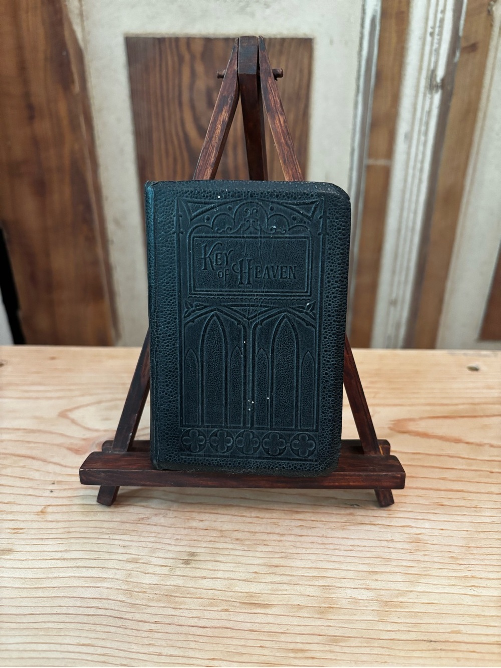 Vintage "Key of Heaven" Embossed Pocket Book - Black